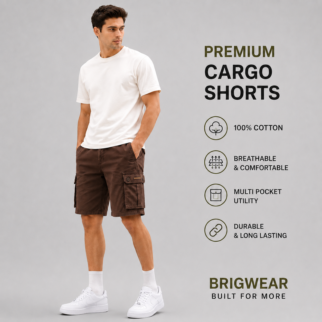 Premium Cotton Cargo Shorts