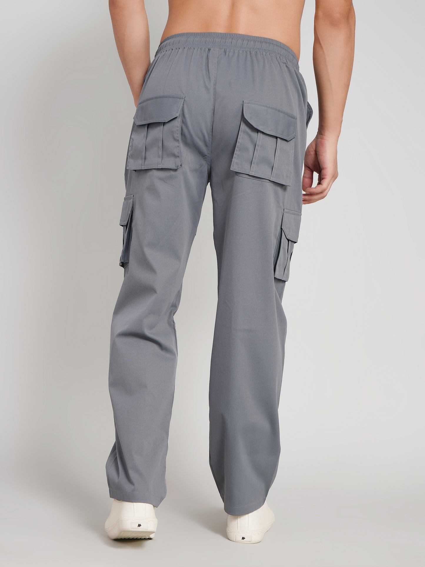 Dark Grey Cargo Loose Fit-Cotton