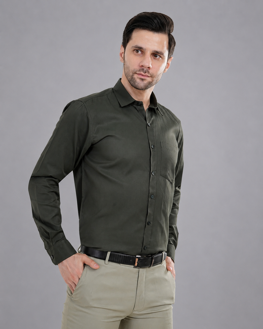 Olive Green Shirt - Gold