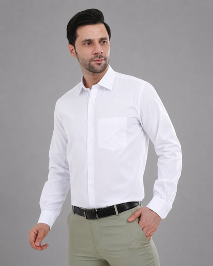 White Cotton Shirt - Gold