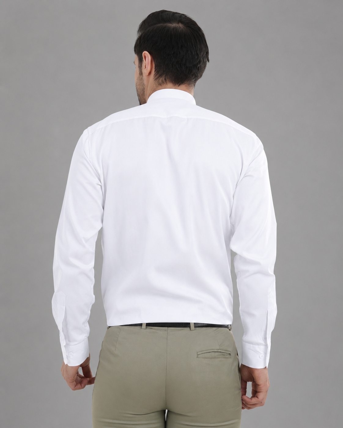 White Cotton Shirt - Gold