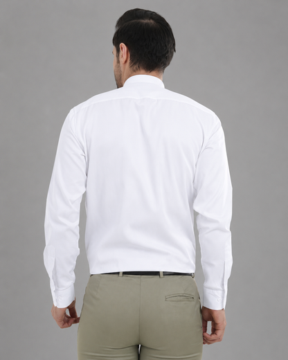 White Cotton Shirt - Gold
