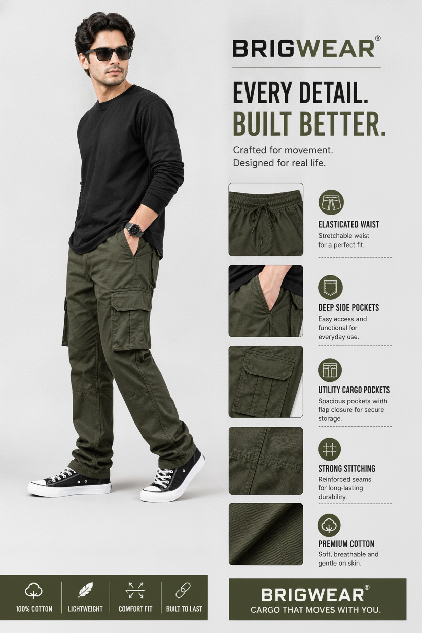 Premium 100% Cotton Cargo