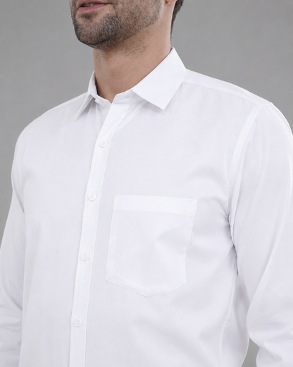 White Cotton Shirt - Gold