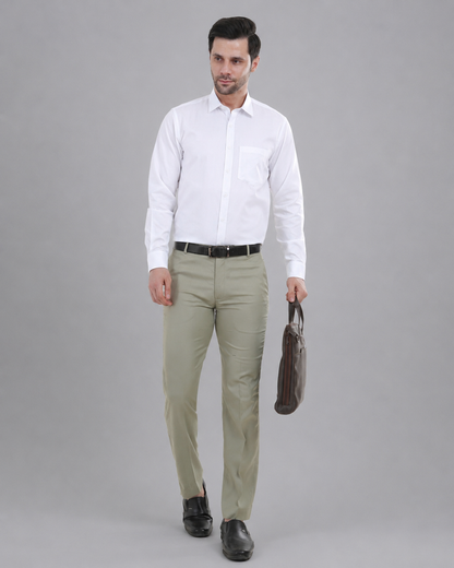 White Cotton Shirt - Gold
