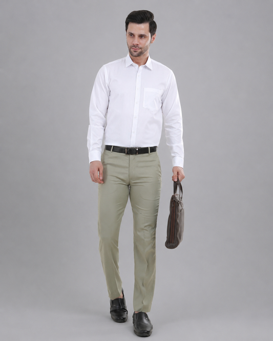 White Cotton Shirt - Gold