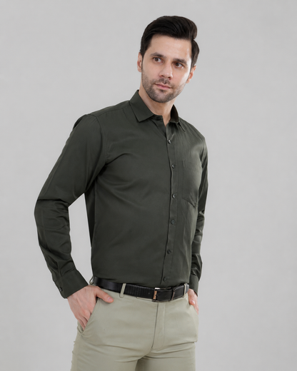 Olive Green Shirt -Cotton
