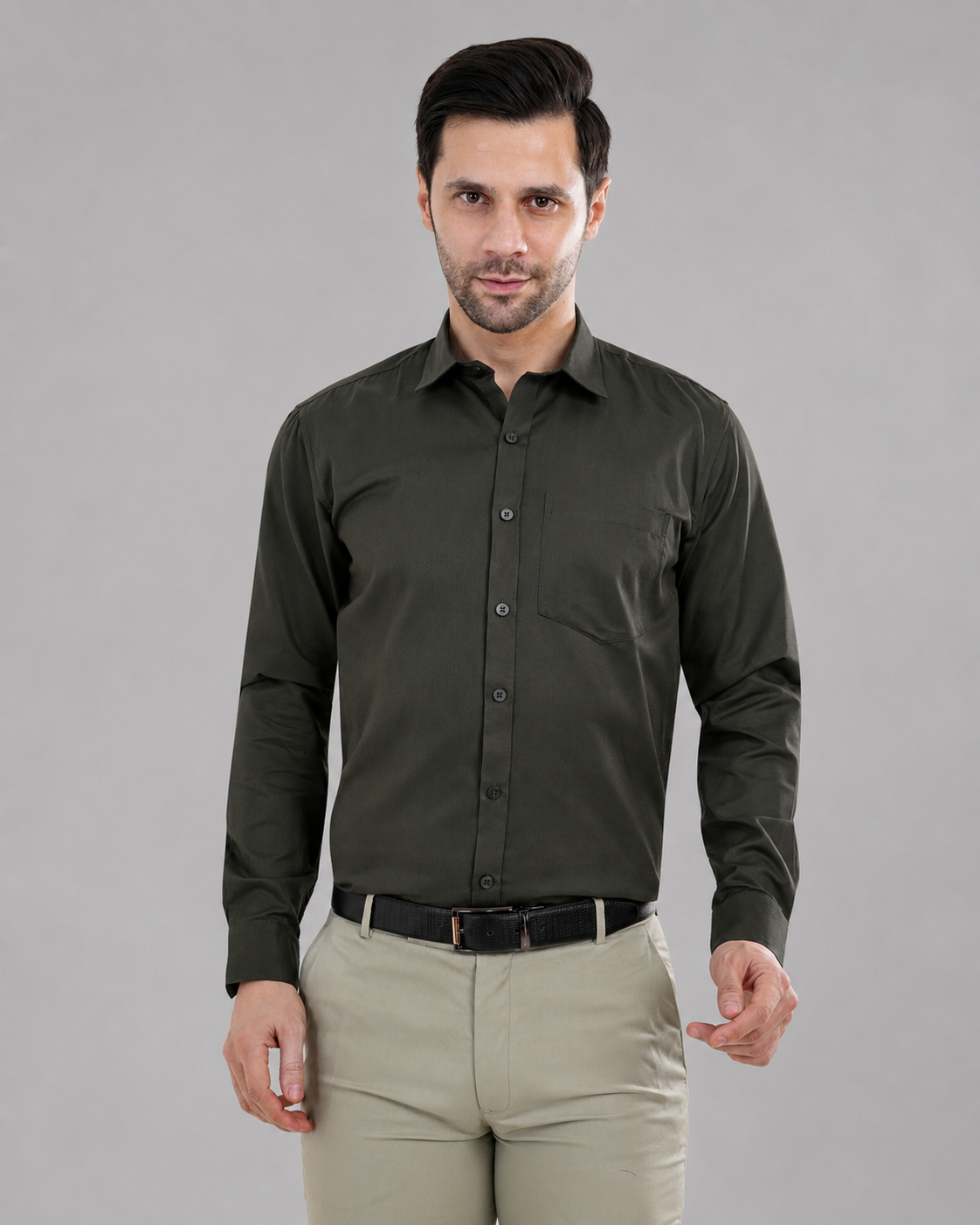 Olive Green Shirt -Cotton
