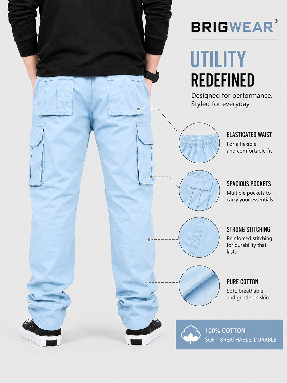 Premium 100% Cotton Cargo