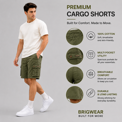 Premium Cotton Cargo Shorts