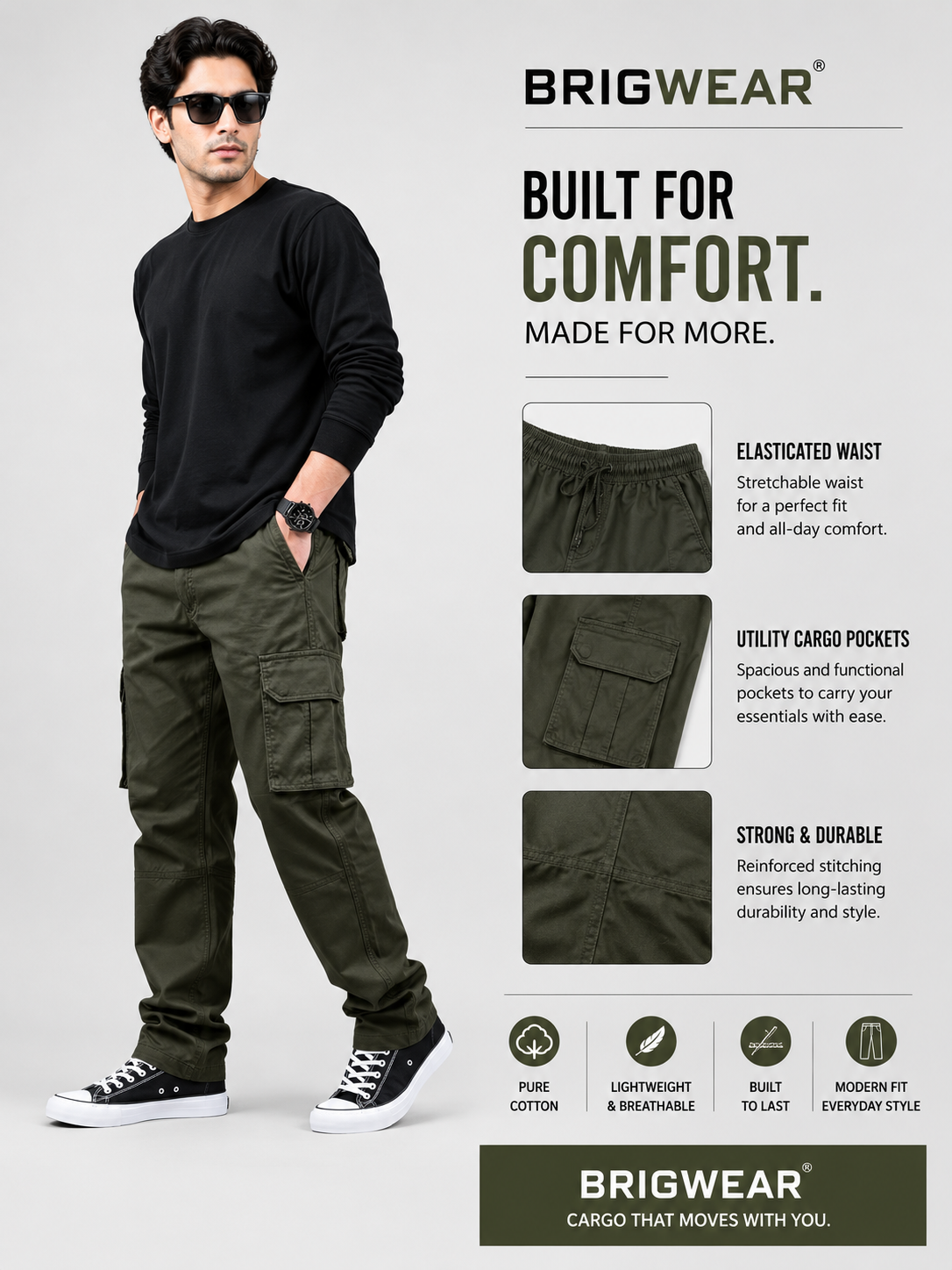 Premium 100% Cotton Cargo