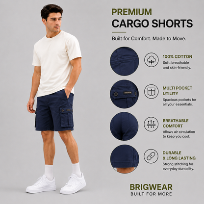 Premium Cotton Cargo Shorts