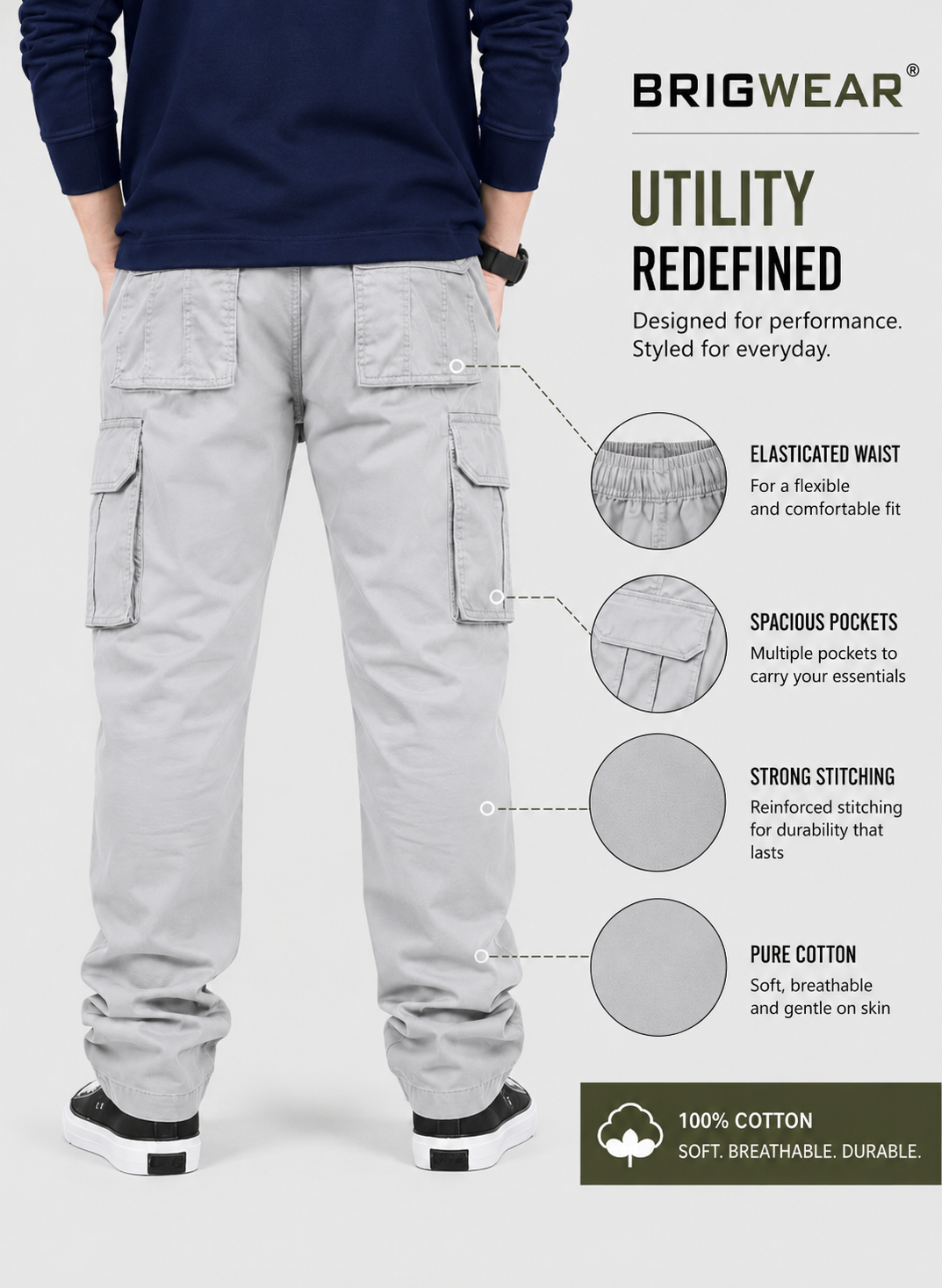 Premium 100% Cotton Cargo
