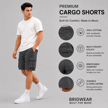 Premium Cotton Cargo Shorts
