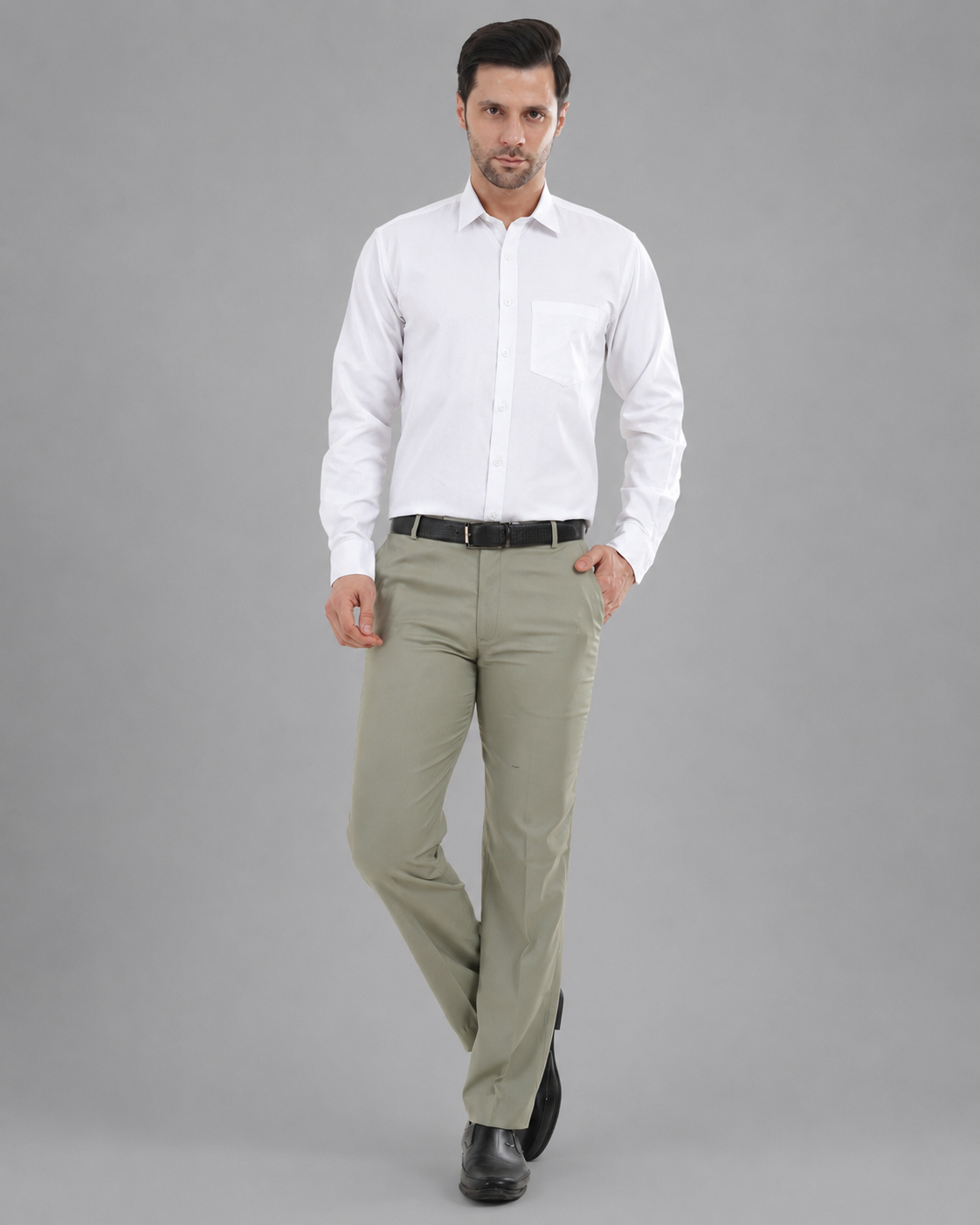 White Cotton Shirt - Gold