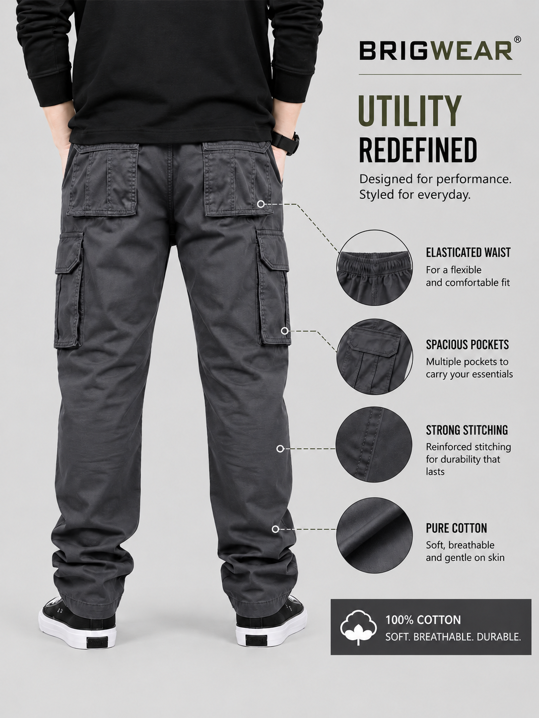 Premium 100% Cotton Cargo