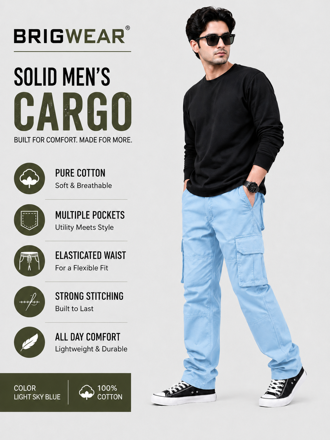Premium 100% Cotton Cargo