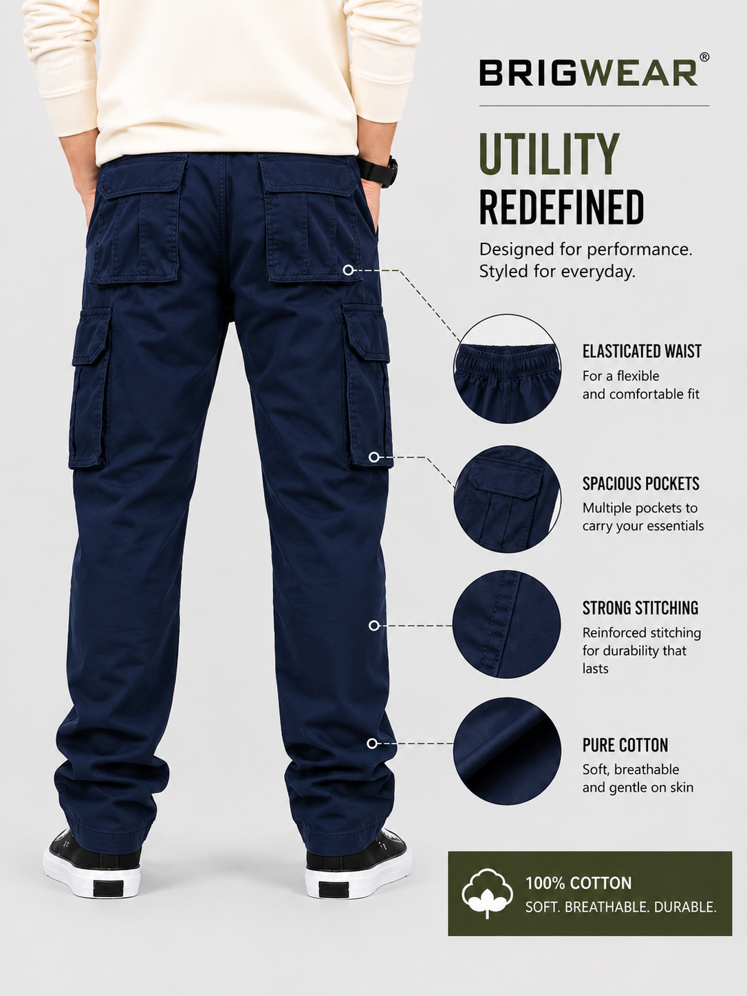 Premium 100% Cotton Cargo