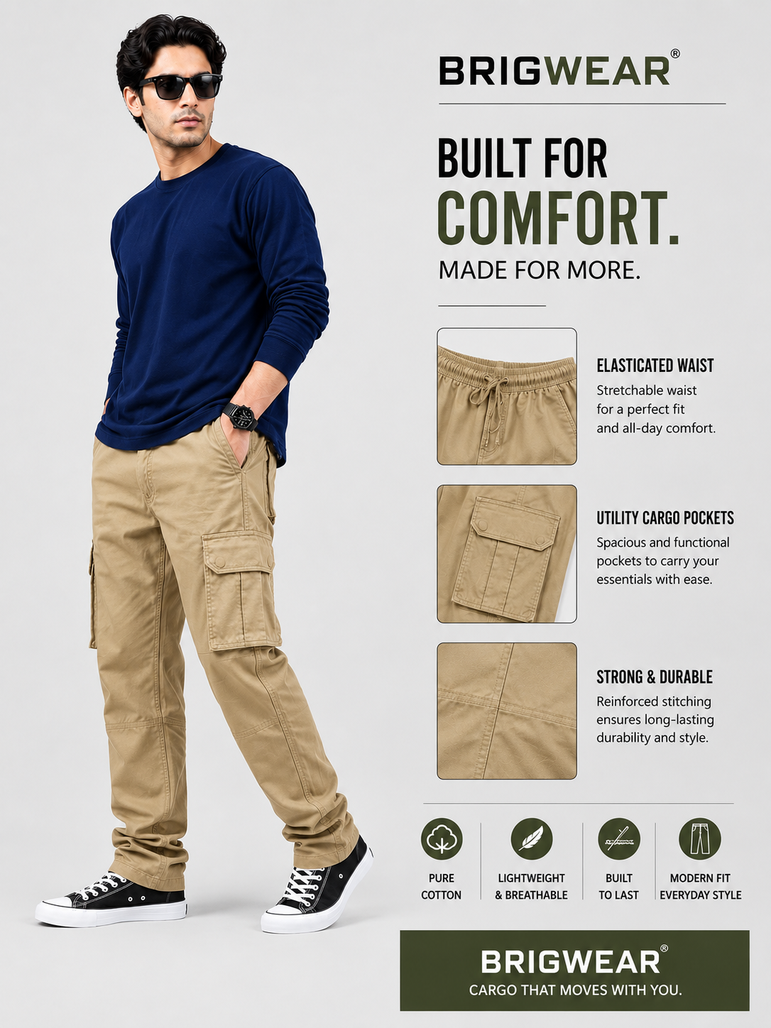 Premium 100% Cotton Cargo
