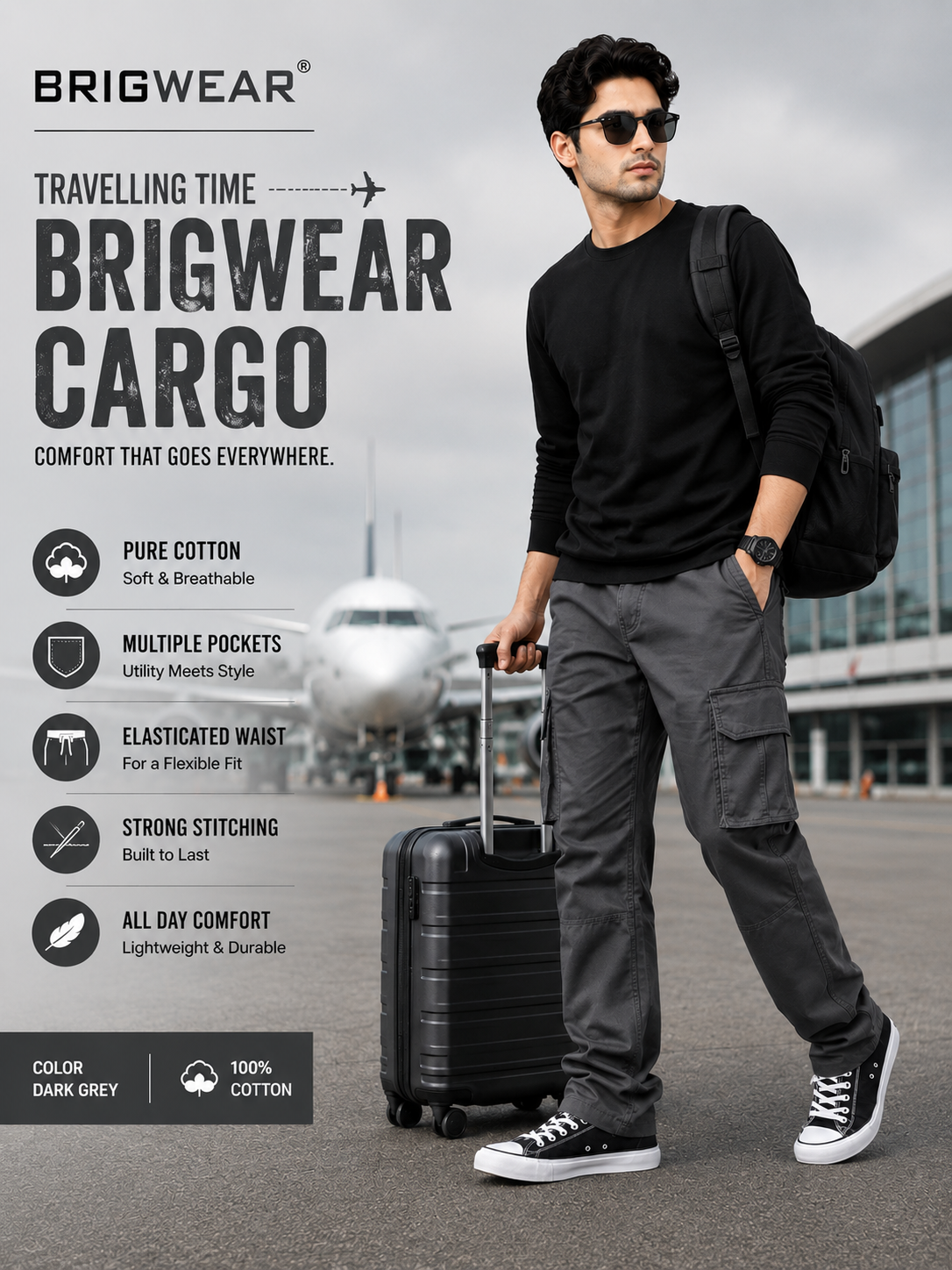 Premium 100% Cotton Cargo