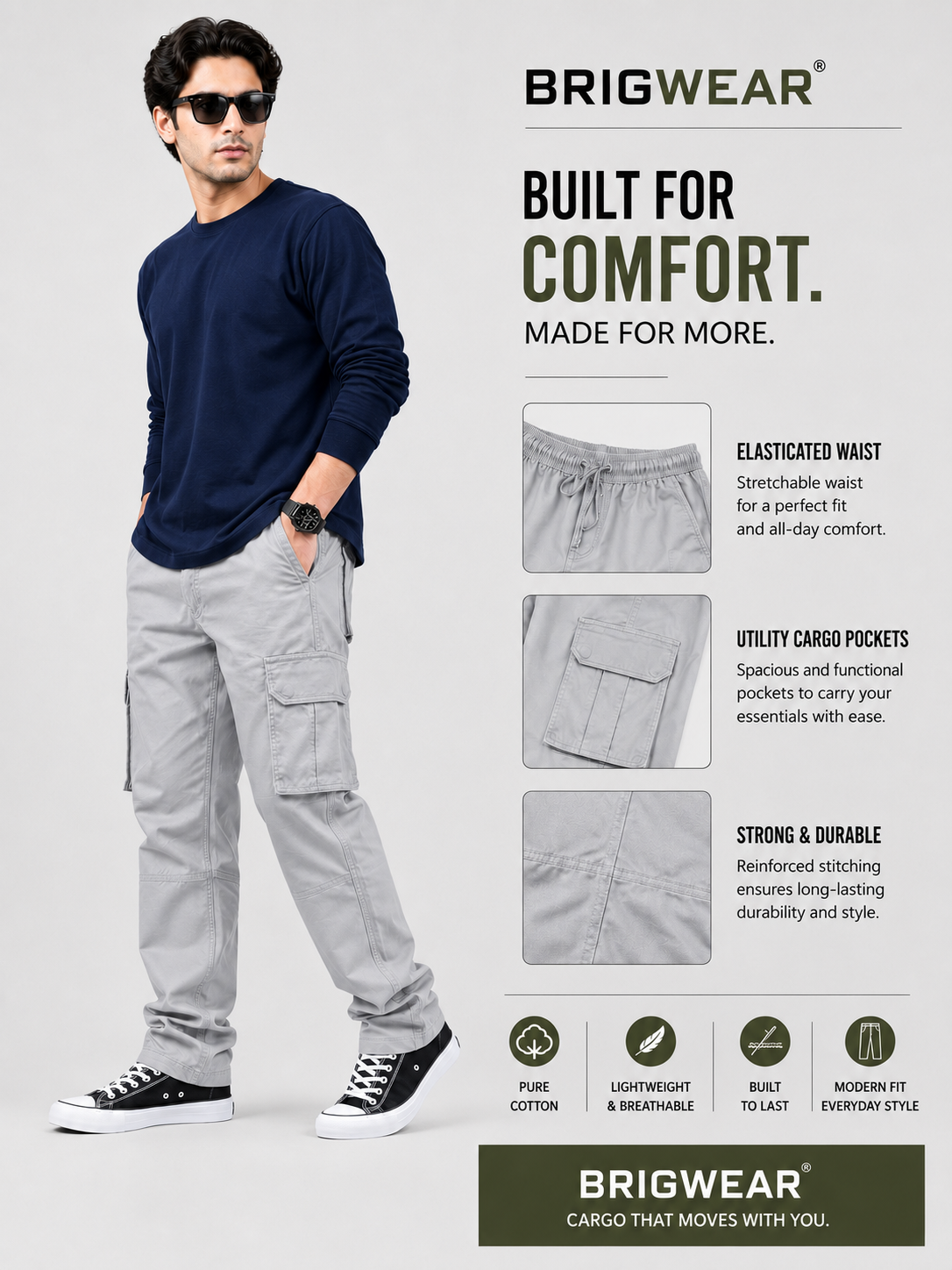 Premium 100% Cotton Cargo