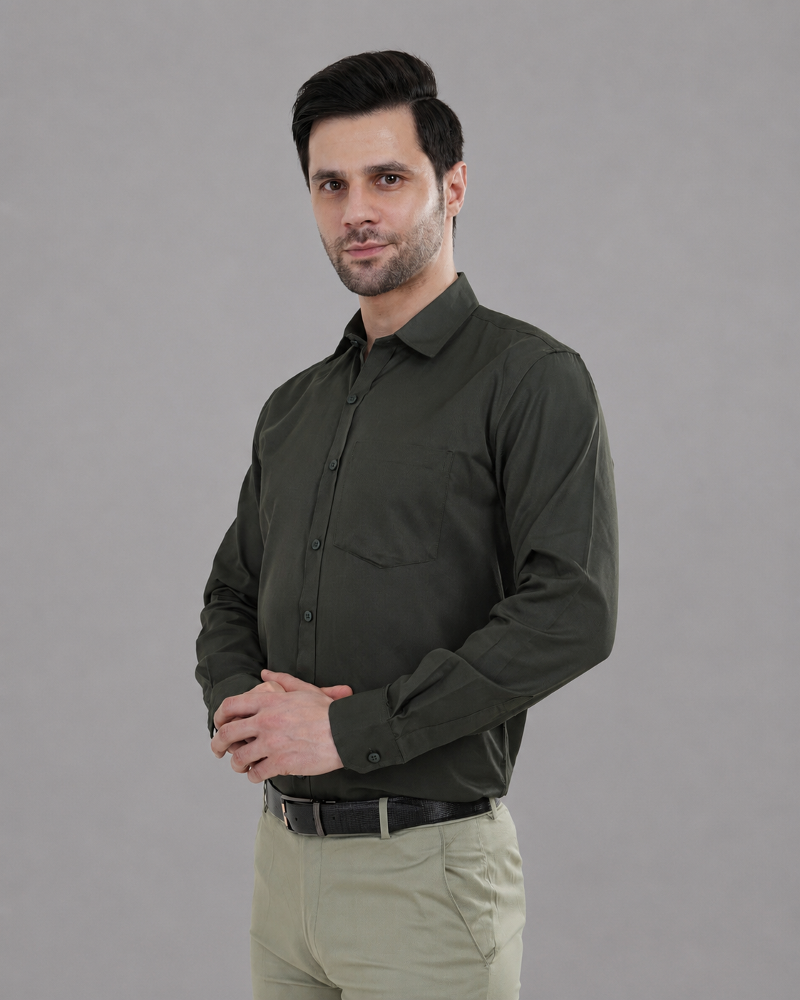 Olive Green Shirt -Cotton