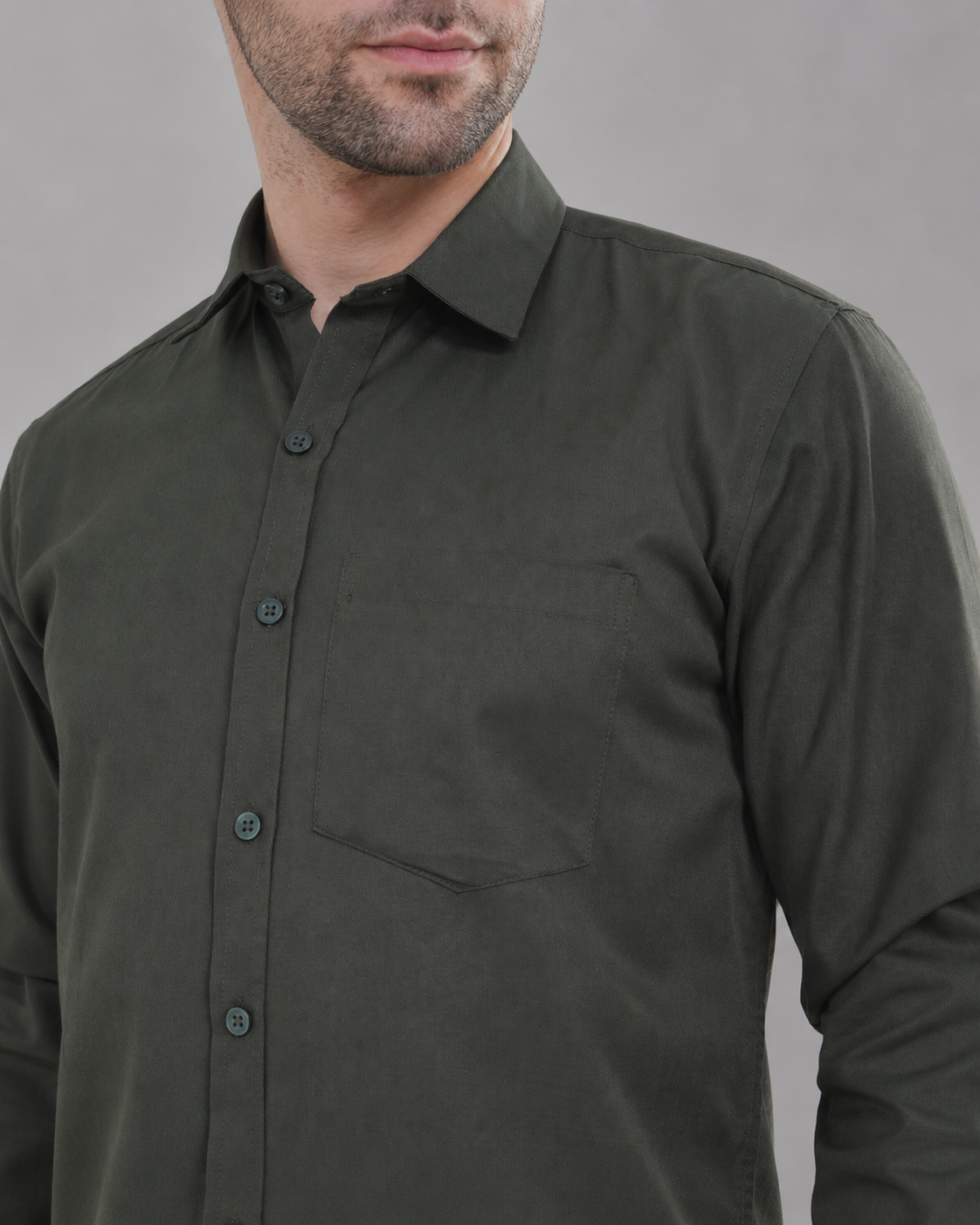 Olive Green Shirt -Cotton