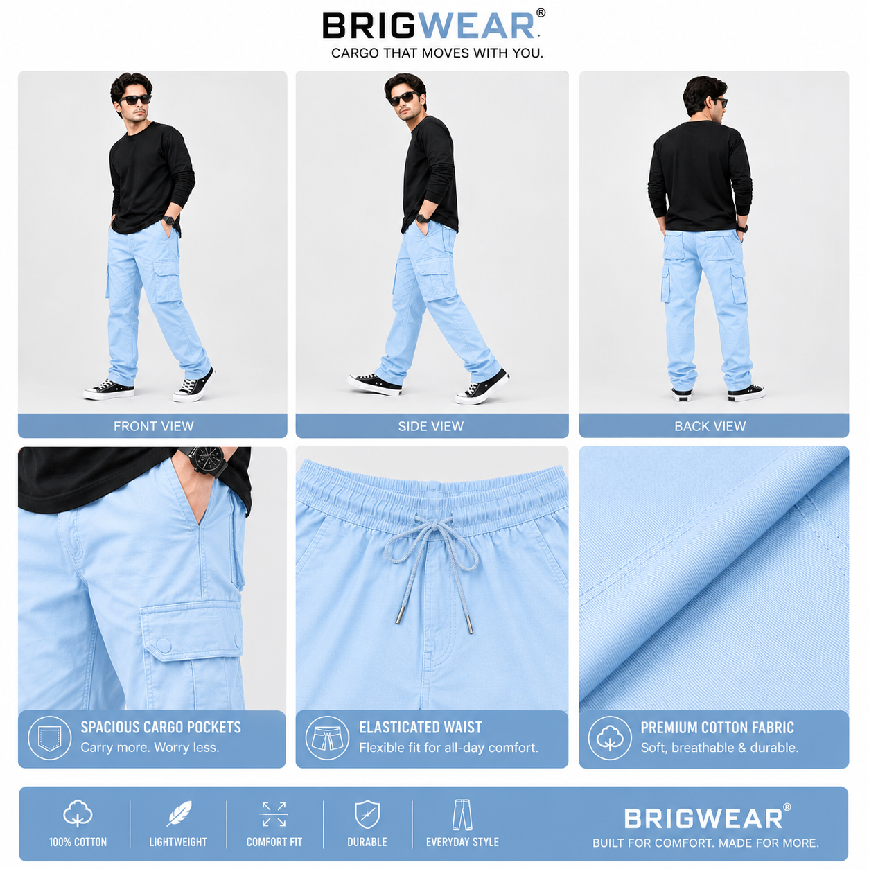 Premium 100% Cotton Cargo
