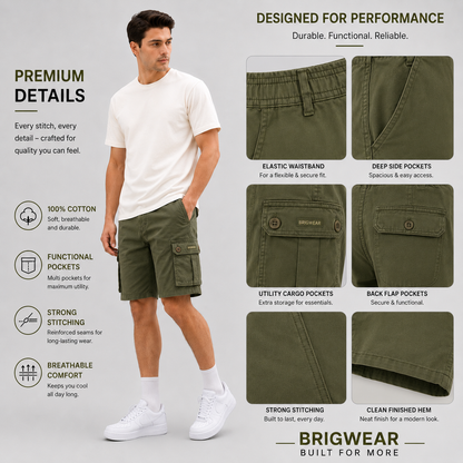 Premium Cotton Cargo Shorts