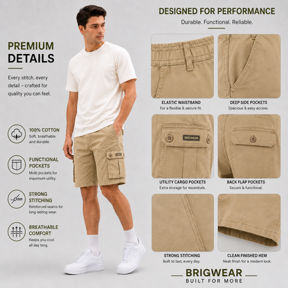Premium Cotton Cargo Shorts