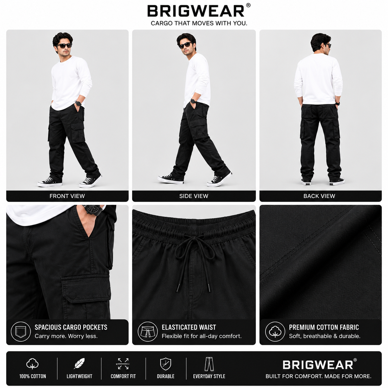 Premium 100% Cotton Cargo