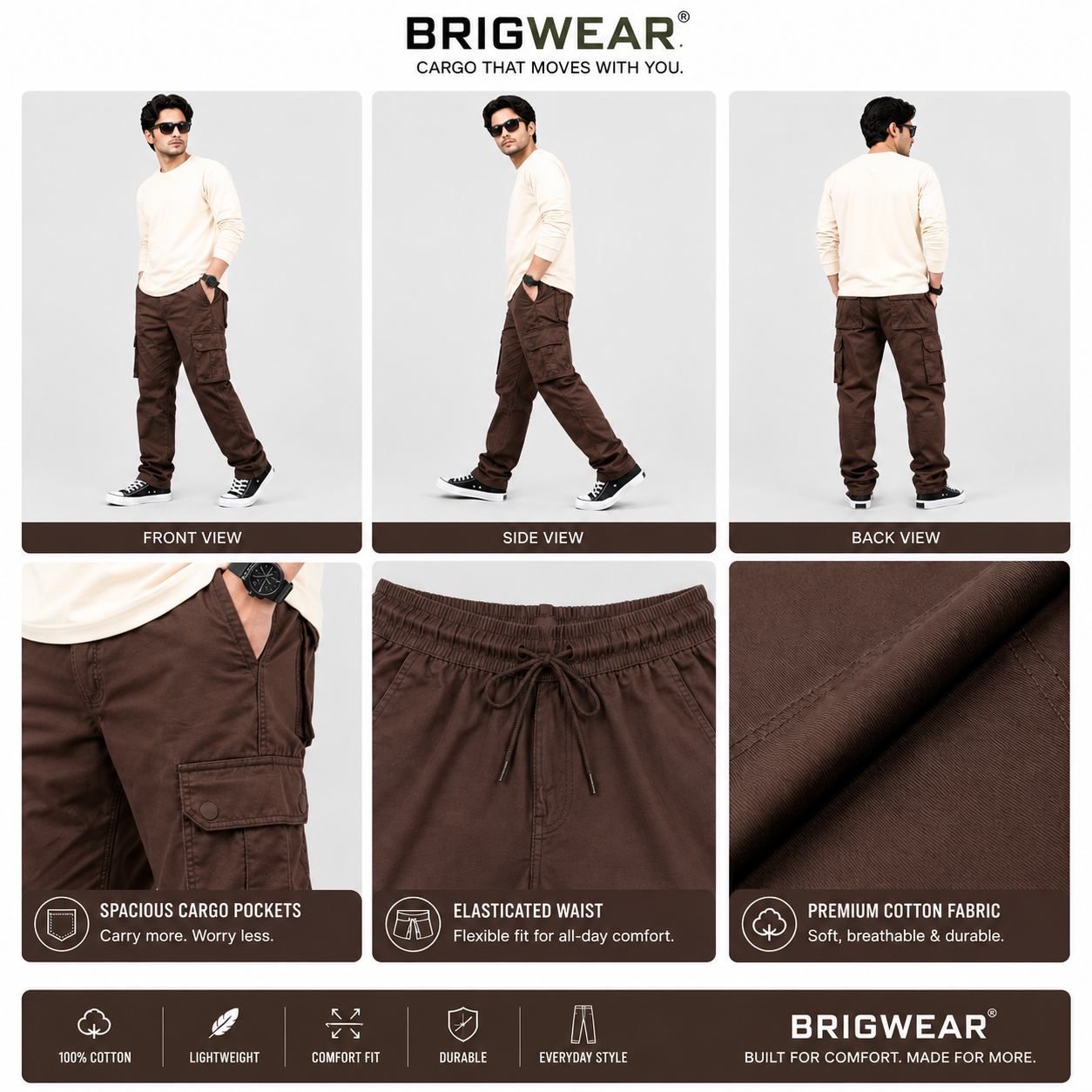 Premium 100% Cotton Cargo