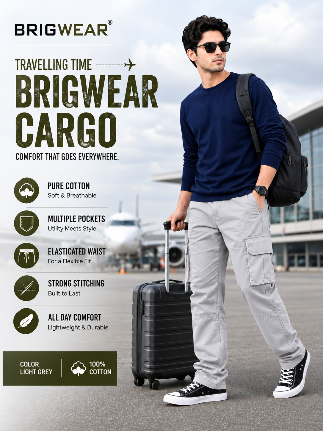 Premium 100% Cotton Cargo