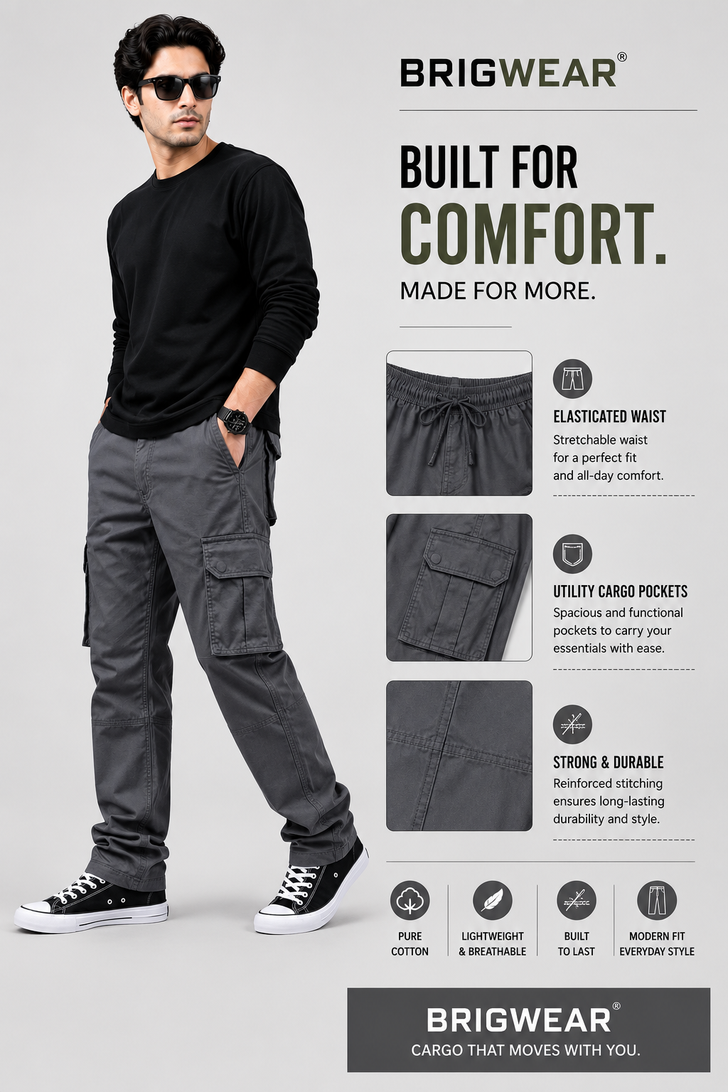 Premium 100% Cotton Cargo