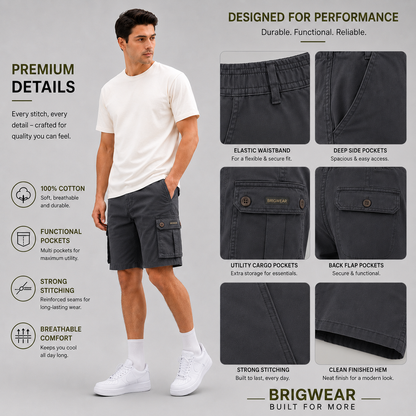 Premium Cotton Cargo Shorts