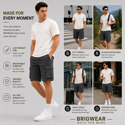 Premium Cotton Cargo Shorts
