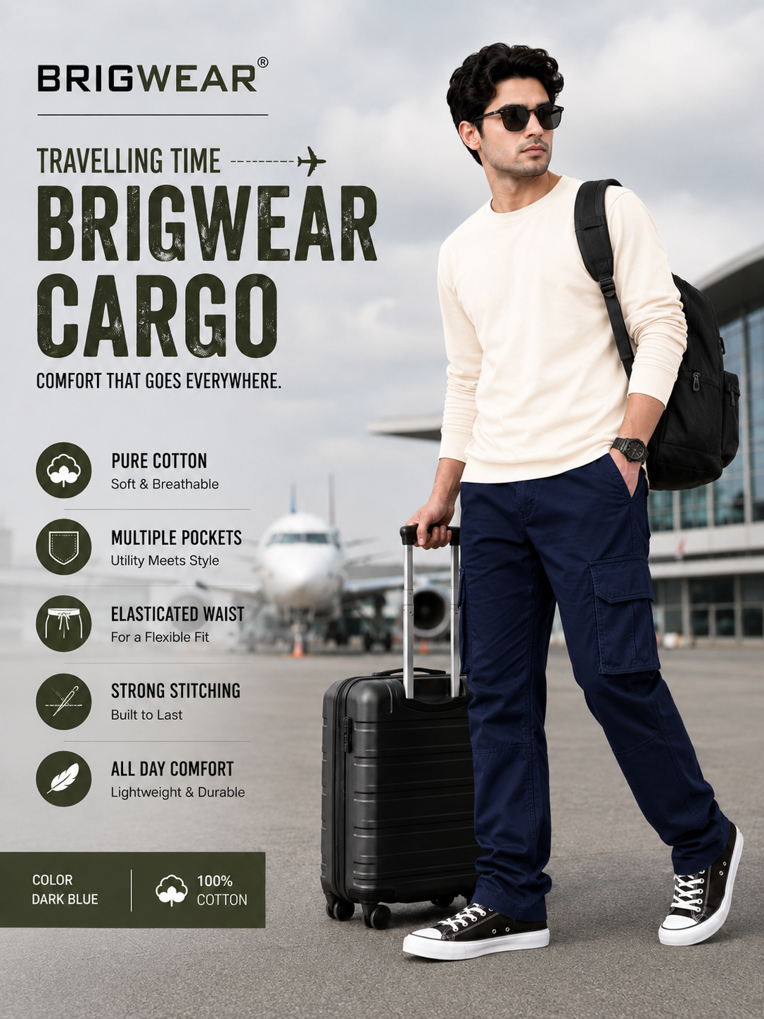 Premium 100% Cotton Cargo