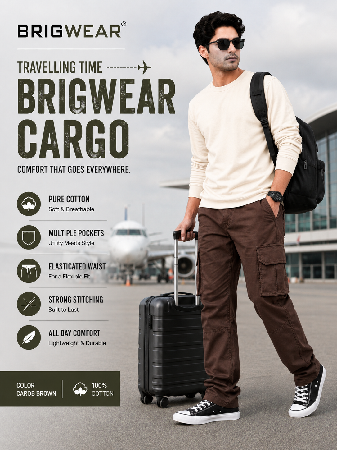 Premium 100% Cotton Cargo