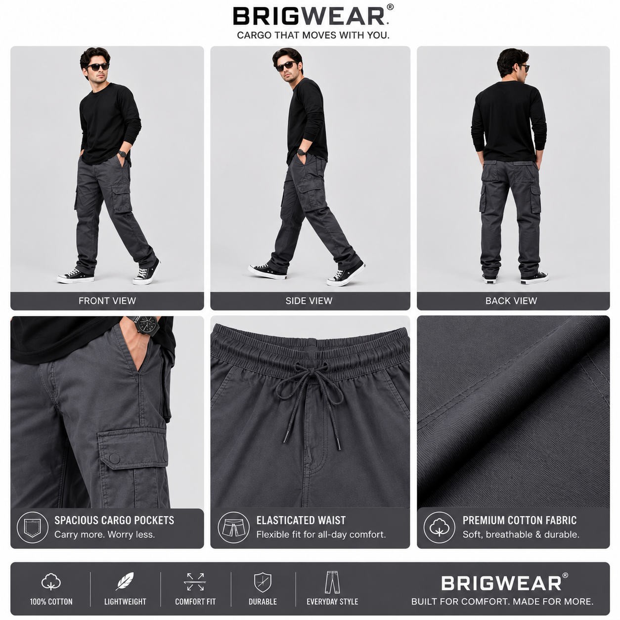 Premium 100% Cotton Cargo