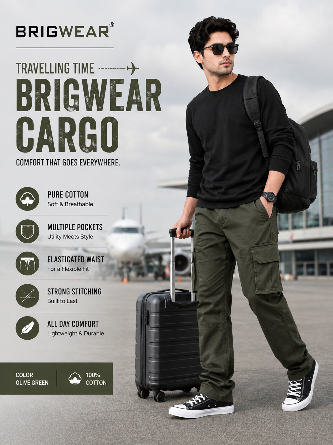 Premium 100% Cotton Cargo