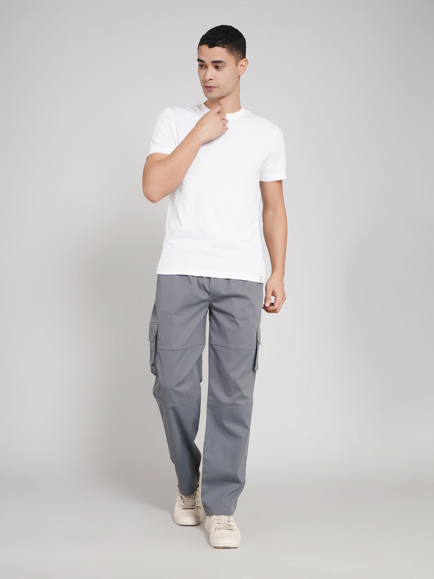 Dark Grey Cargo Loose Fit-Cotton