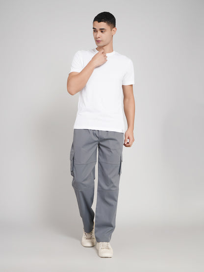 Dark Grey Cargo Loose Fit-Cotton