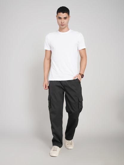 Black Cargo Loose Fit-Cotton