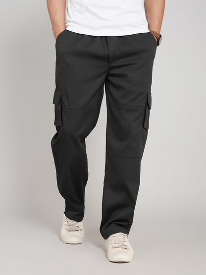 Black Cargo Loose Fit-Cotton