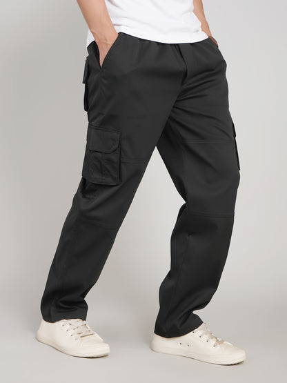 Black Cargo Loose Fit-Cotton