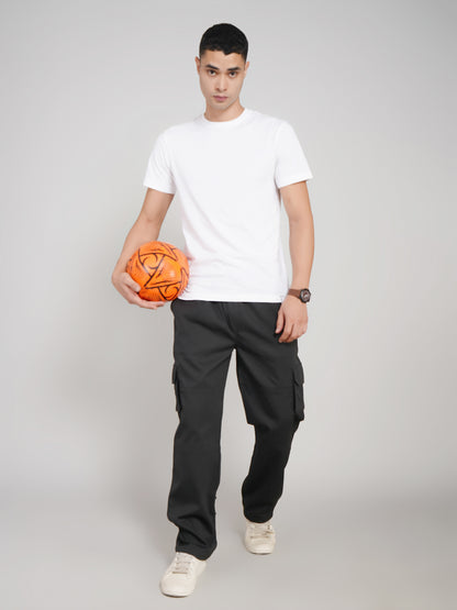 Black Cargo Loose Fit-Cotton