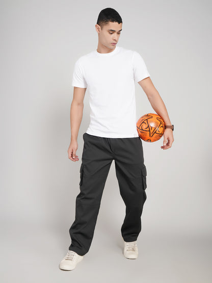 Black Cargo Loose Fit-Cotton