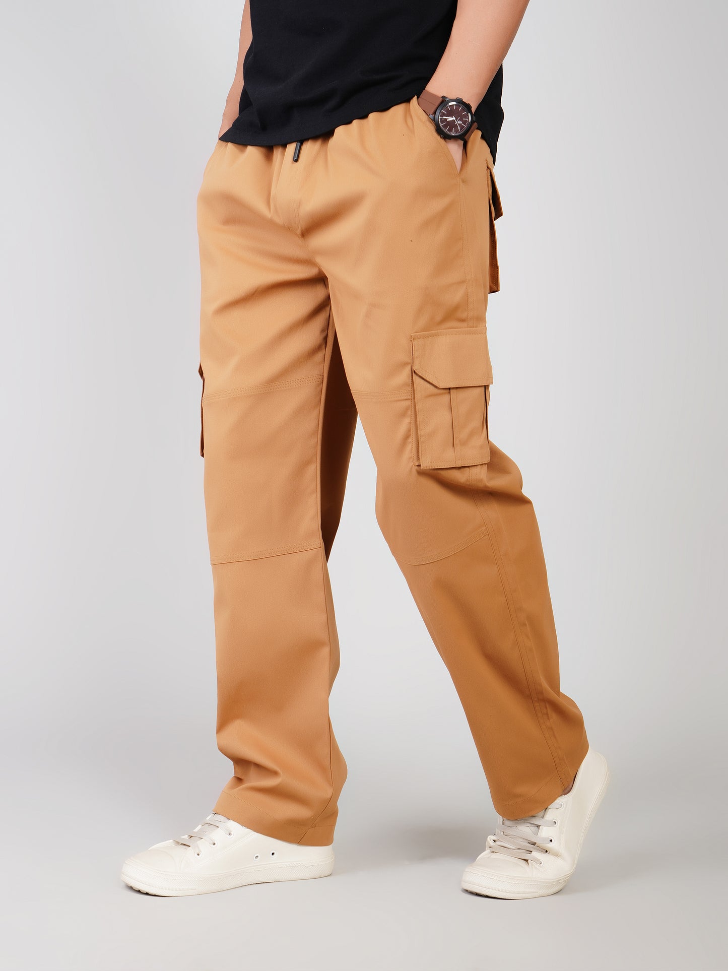 Beige Cargo Loose Fit- Cotton