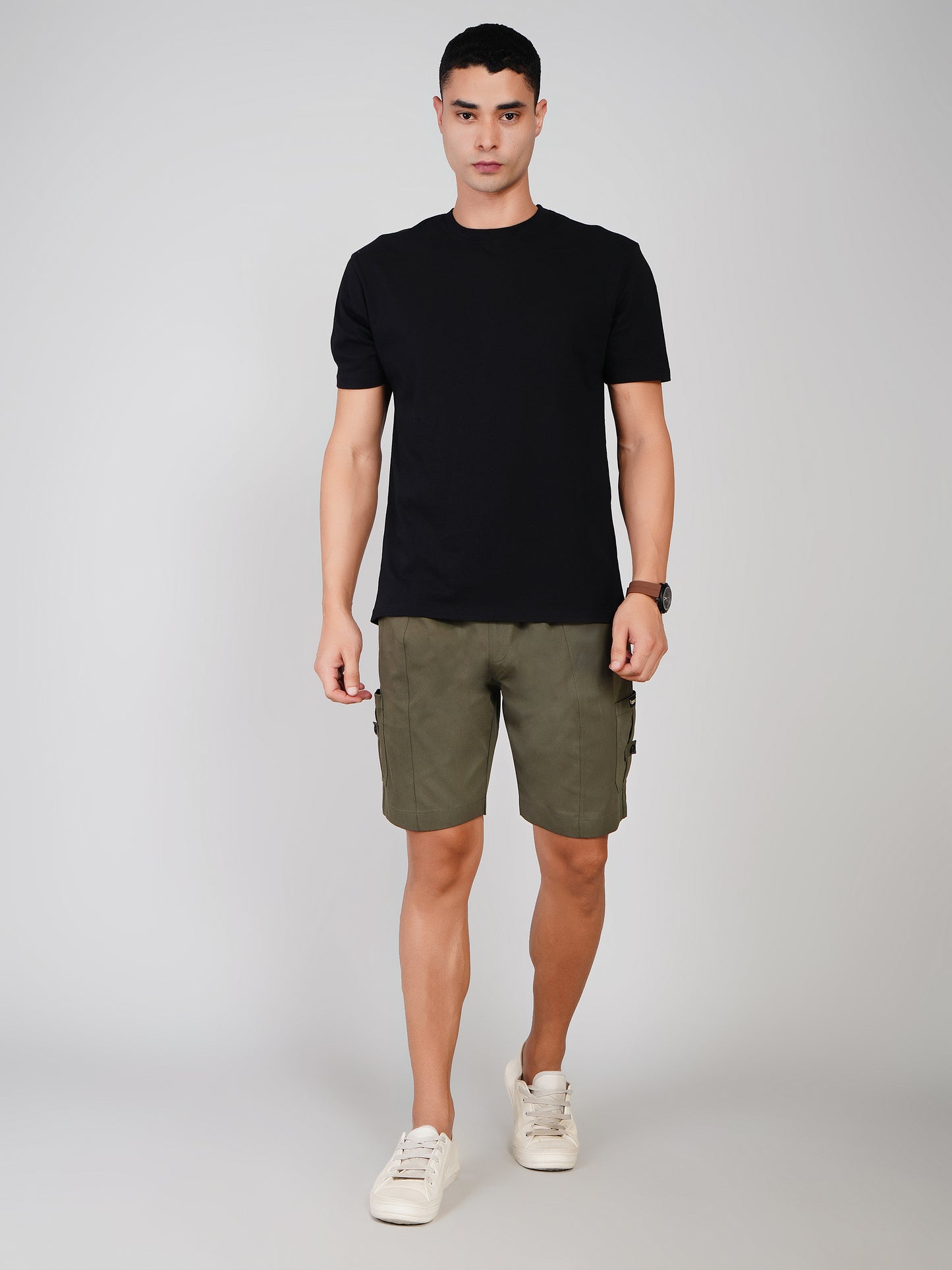 Olive Shorts Cargo- Cotton