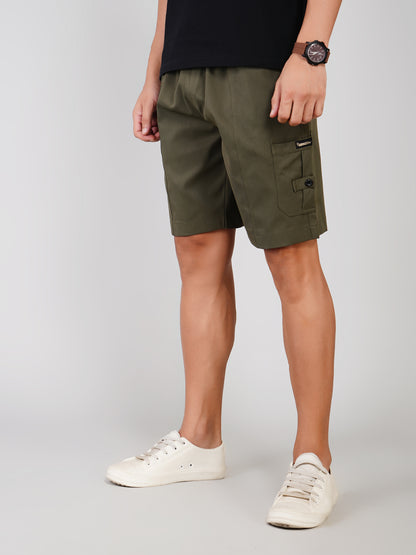 Olive Shorts Cargo- Cotton